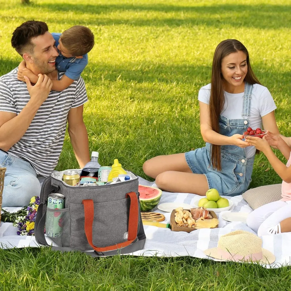 Women's Insulated Lunch Tote Bag - Durable Thermal Organizer for Picnics, Hiking, and Beach Outings
