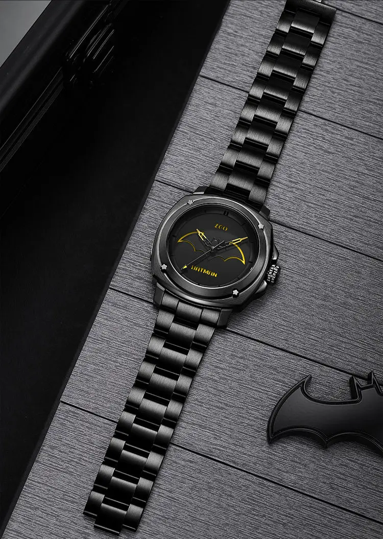 Genuine Warner Dc Batman Co Branded Watch Waterproof Watch Batman Luminous Men'S Business Advanced Wrist Watch Birthday Gift