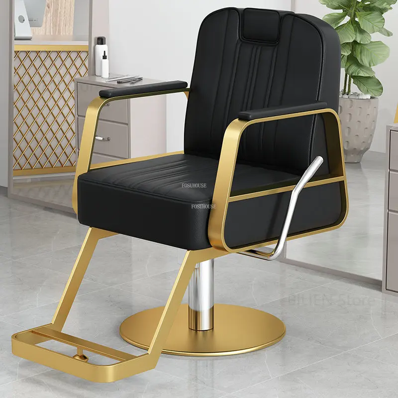 

Modern Style Salon Barber Chairs Simple Leather Beauty Art Barber Chairs Lift Swivel Silla De Barbero Commercial Furniture