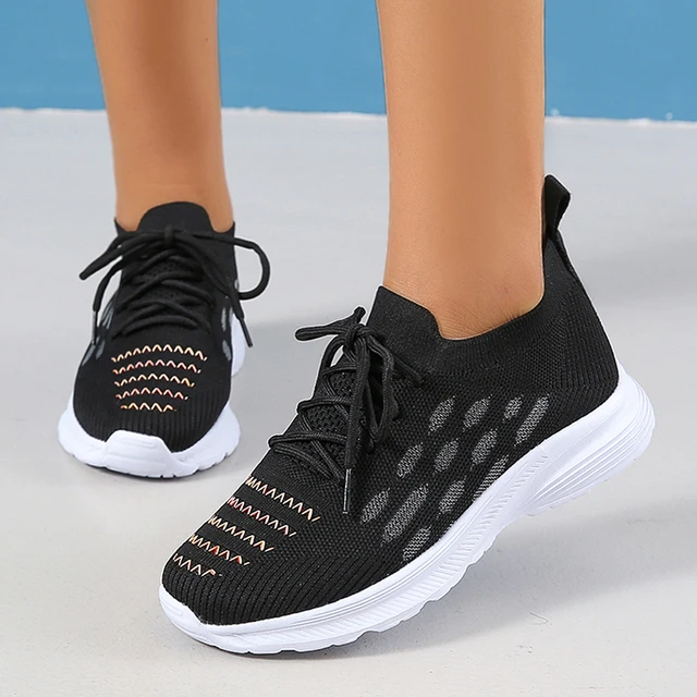 Zapatillas De correr transpirables para Mujer, Zapatos deportivos  antideslizantes con plataforma, cómodos, otoño - AliExpress