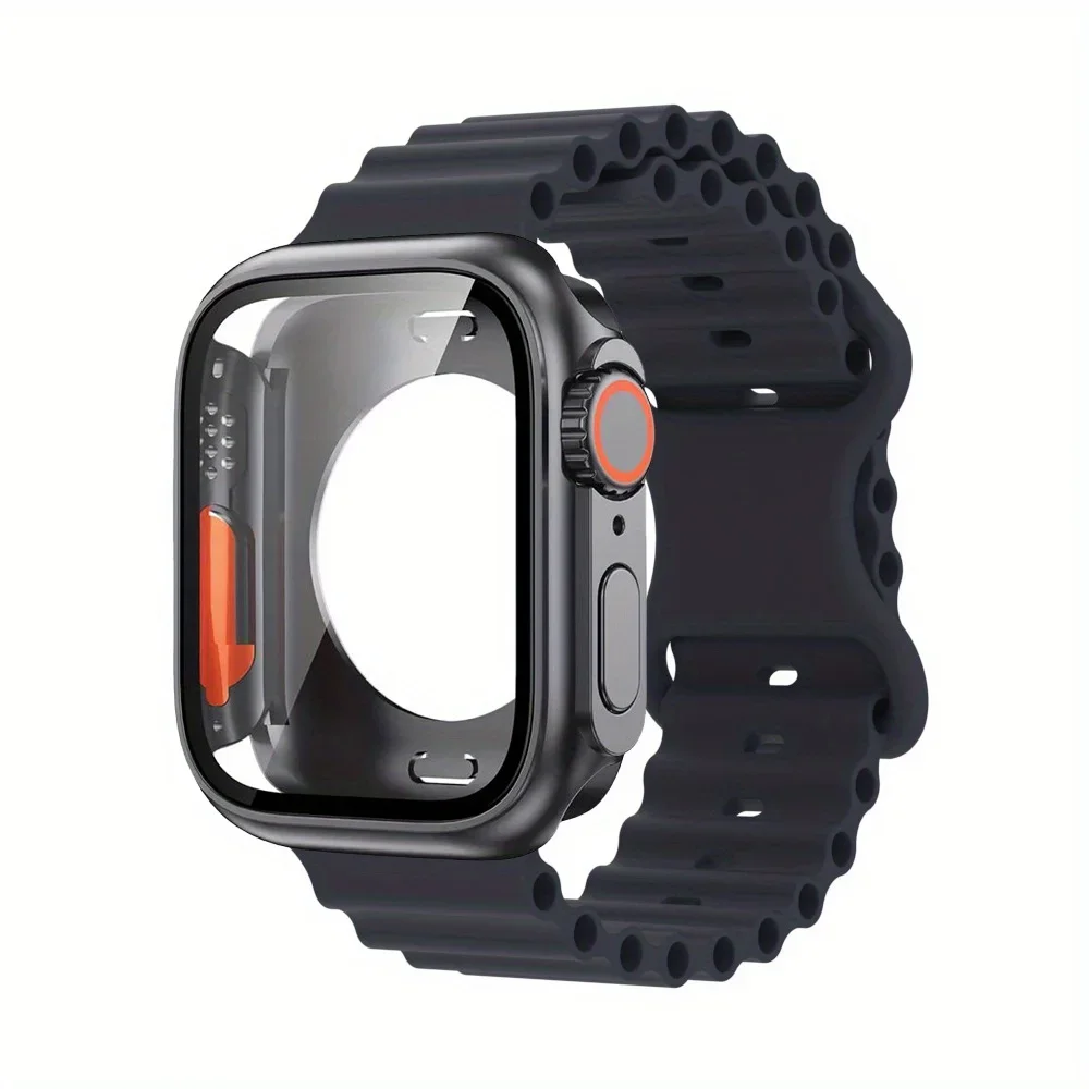 Premium Apple Watch Glass Case and Strap with Screen Protector