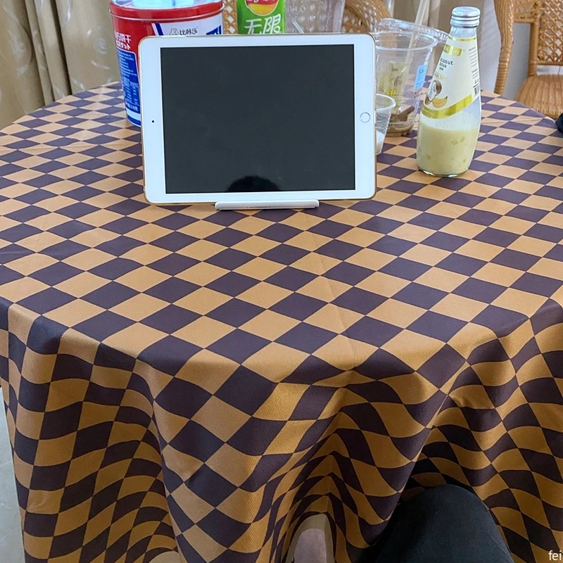 Nordic Modern Tablecloth Ins Checkerboard Desk Table Cloth Cafe Restaurant Table Cover Living Room Dustproof Desk Cover 식탁보