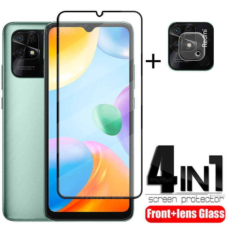 4 en 1 para Xiaomi Redmi 10C Glass para Redmi 10C Vidrio templado 9H Protector pantalla para Redmi 9 10 C 9C 10C de vidrio|Protectores de pantalla de teléfono| - AliExpress