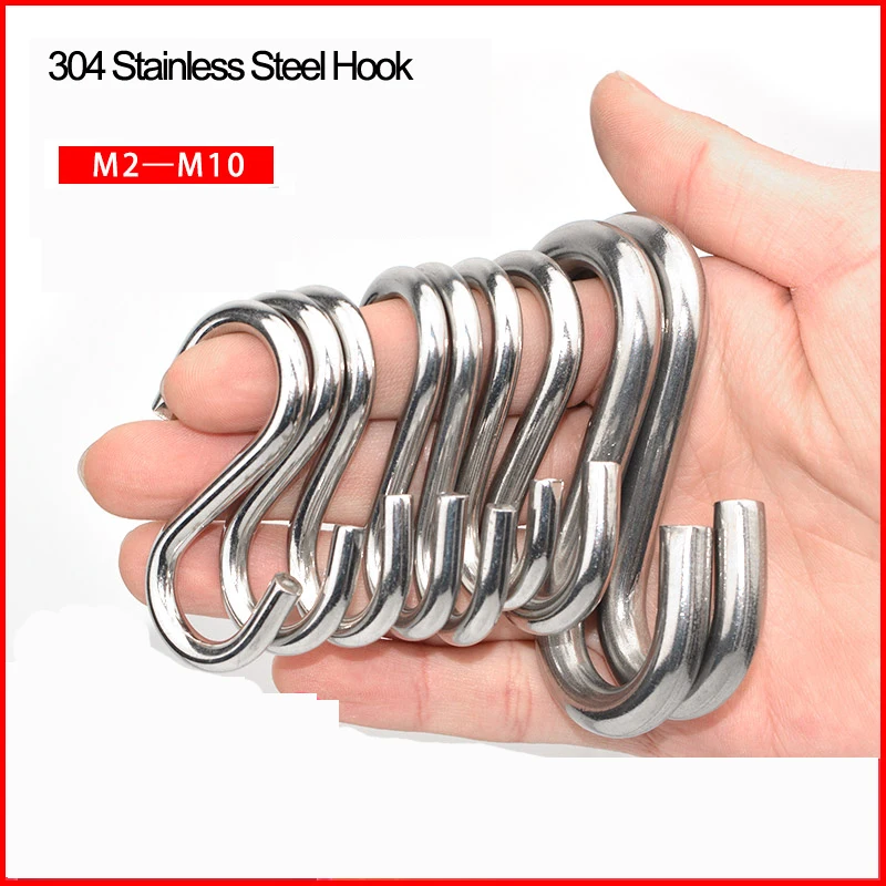 Wholesale Tibetan Style 304 Stainless Steel S Hook Clasps 