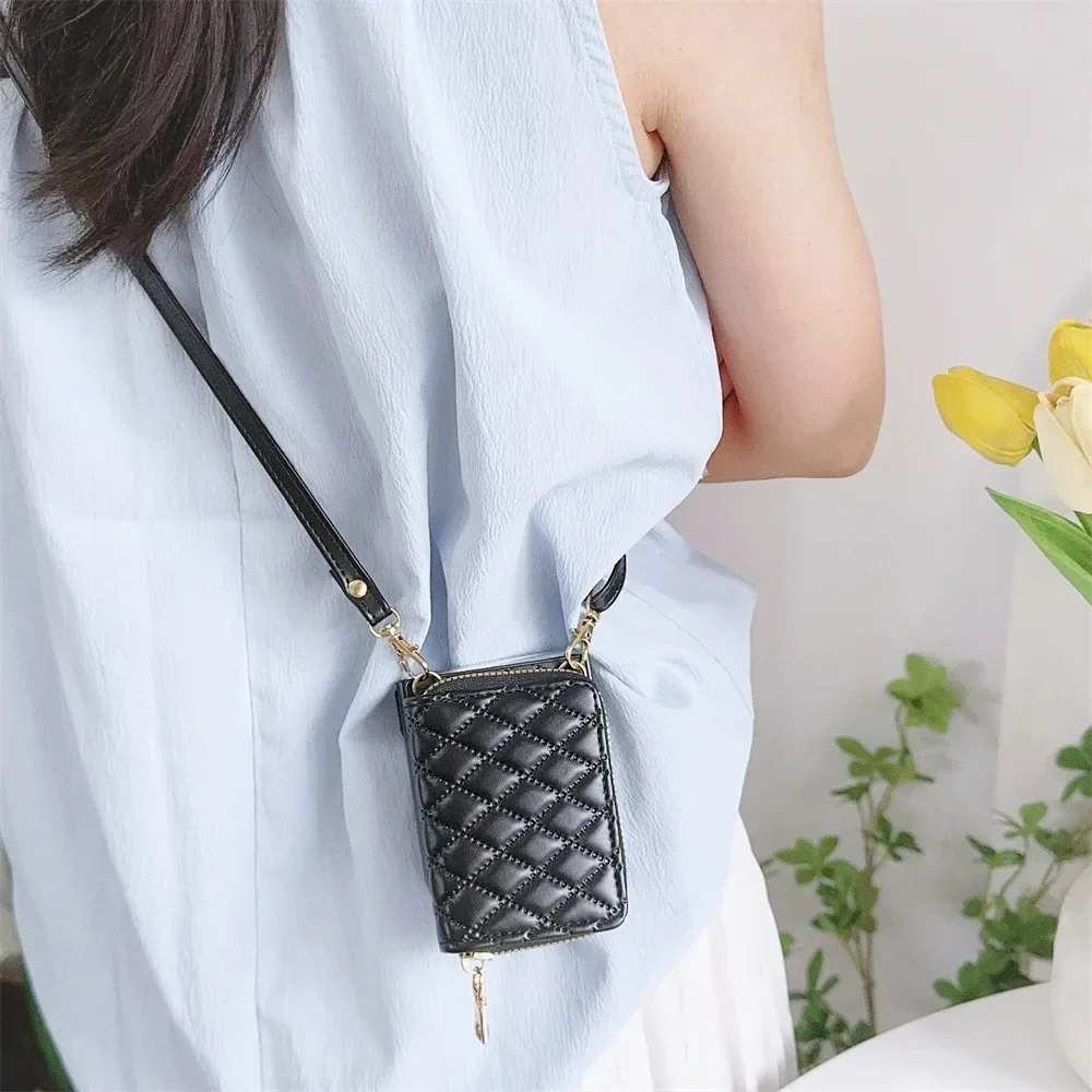 Vintage Leather Crossbody Wallet Flip Case with Zipper Closure