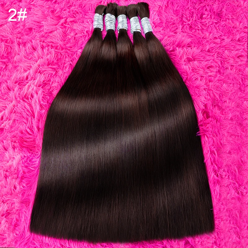100% Real Human Hair Bulk Hair Machine Made Virgin Remy Straight Bulk 18-30inch 100g Natural Blonde Extension No Weft