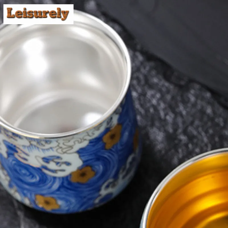 110ml Starry Sky Silver-plated Teacup Elegant Tea Bowl Mug Tea-tasting Personal Cup Jianzhan Master Cups Household Tea Items