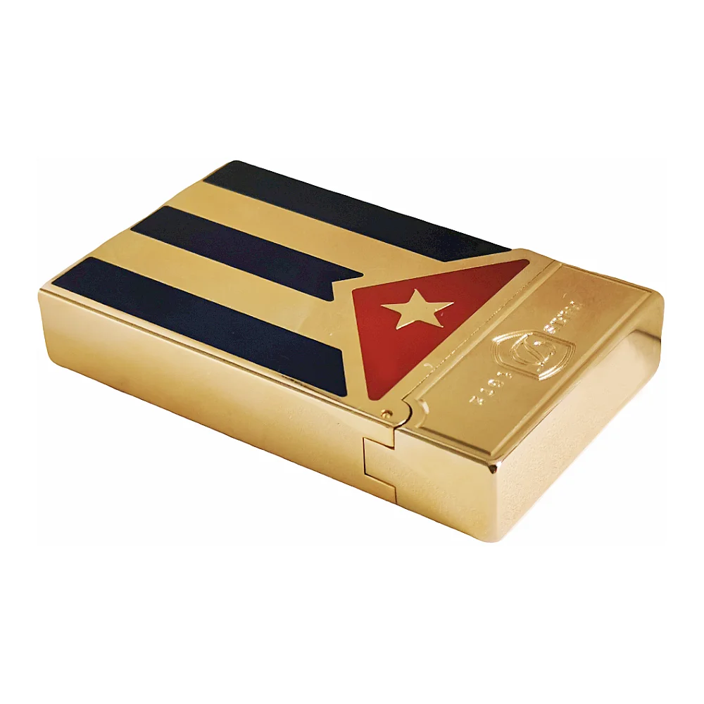 Cuba Gas Lighters Brass Lacquer Cuban Flag Smoking Accessories Tobacco Cigar Cigarette  Men Gift Collections Ding Sound 5