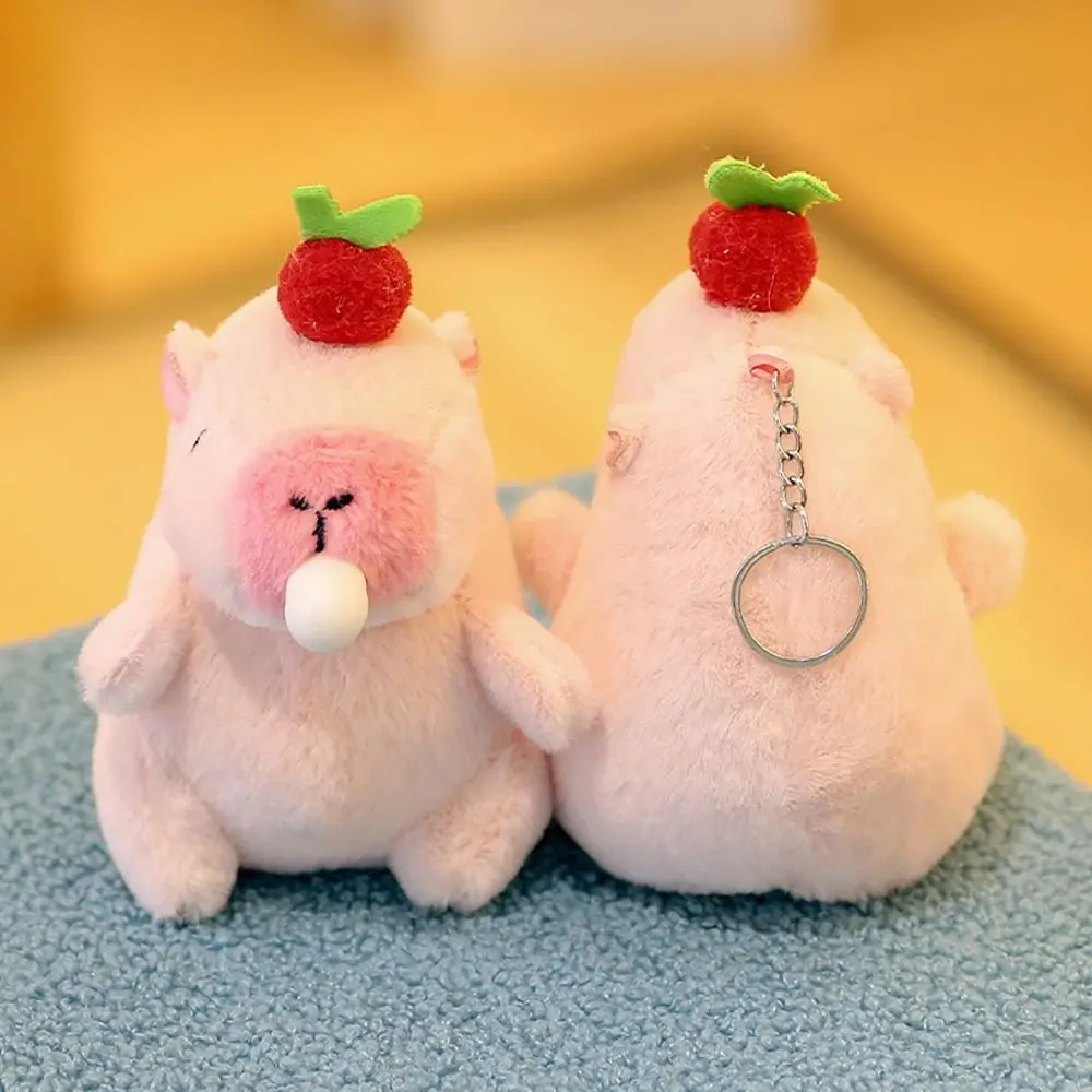 カピバラキーホルダー,ピンクのぬいぐるみ,漫画のペンダント