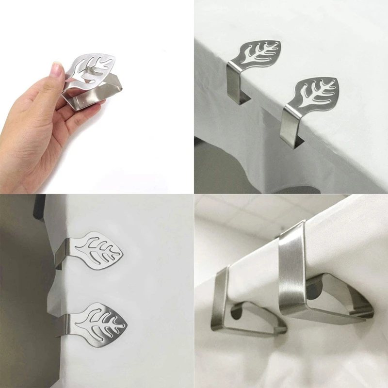 4PCS Stainless Steel Table Cloth Clips for Picnic Wedding
