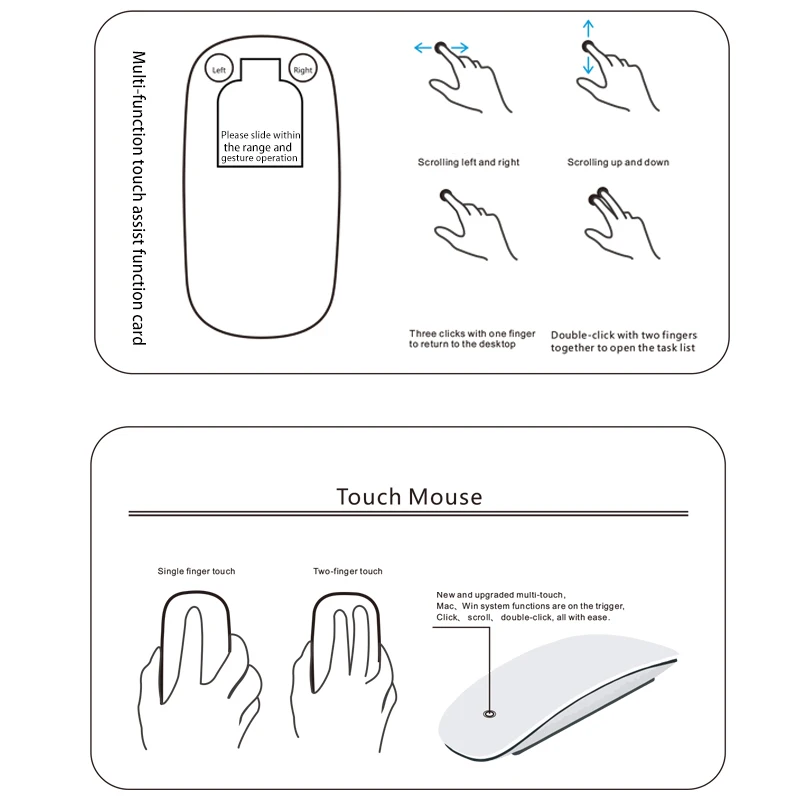 Wireless Ergonomic Rechargeable Bluetooth Mouse Magic 3 for MacBook Air/Pro & Win