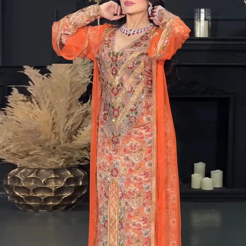 فستان نسائي ربيعي برقبة على شكل حرف V وسترة صوفية...