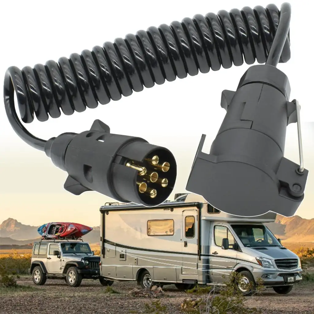 Heavy-Duty Towing Trailer Extension Cable with Male-Female Connectors