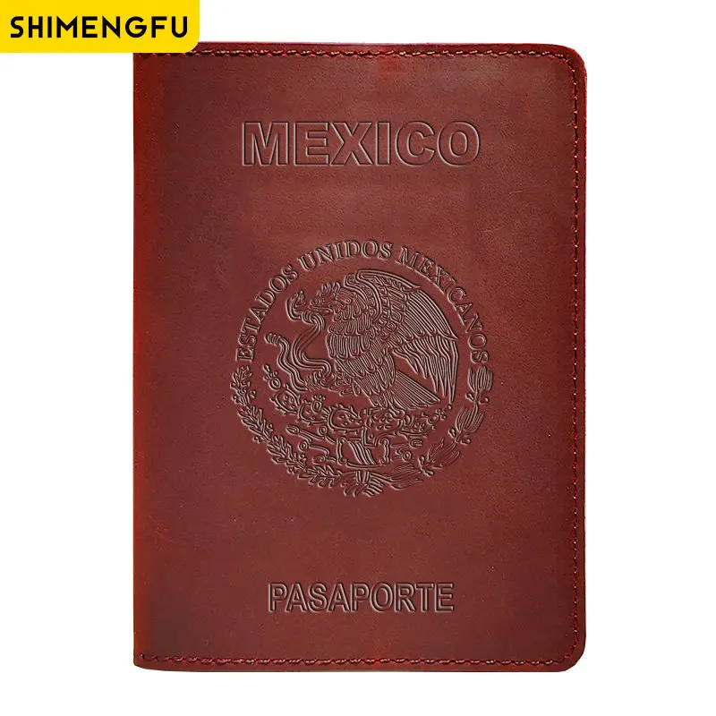 Genuine Leather RFID Travel Passport and Card Holder Wallet