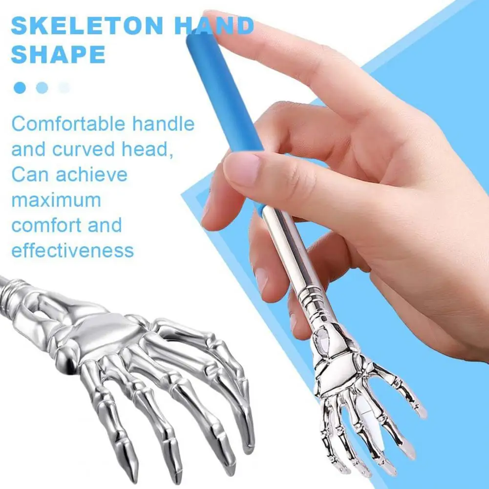 5Pcs 20-56cm Extendable Back Scratcher Stainless Steel Portable Hard-to-Reach Areas Telescopic Back Scratcher Massager Tools