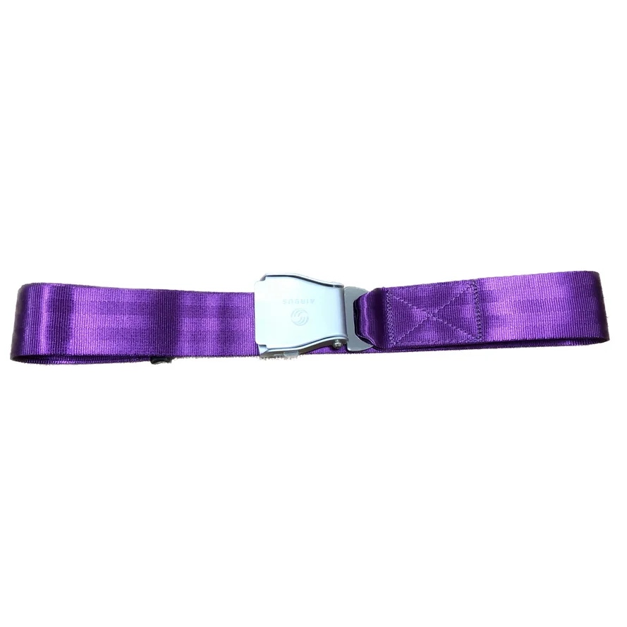 Fashion belts with  airline seatbelt  has    LOGO in buckle  Adjustable length   maximum 115cm   Purple  COLOR