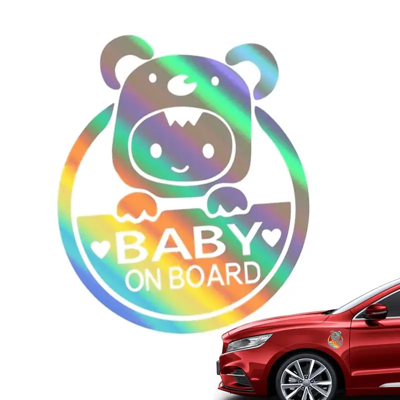 

Baby On Board Signs Car Stickers Cartoon Decals Reflective Funny Stickers Automobiles Exterior Accessories For Cars Trucks SUVS