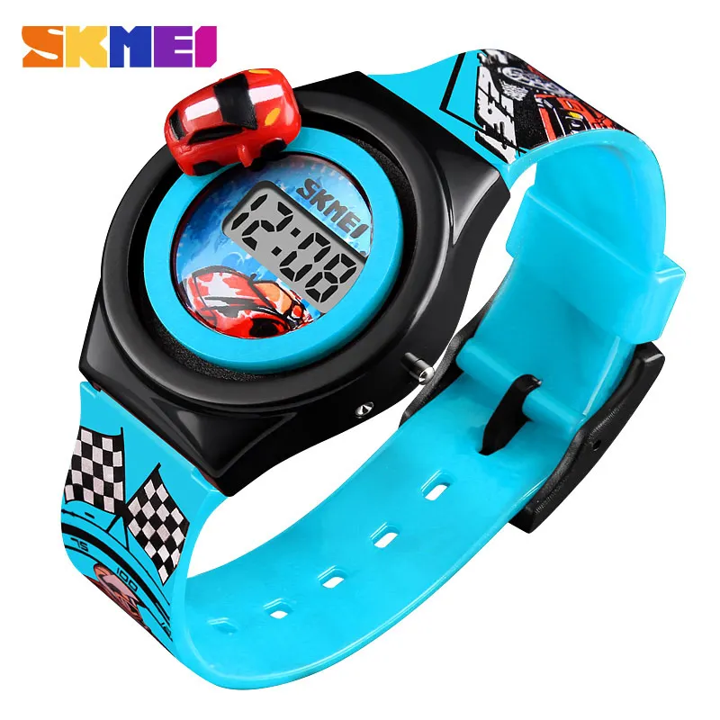 Cartoon Car Kids Watches Toy Children's Watch Fashion Digital Electronic Watch Car Shape Toy Watch Kids Christmas Gift Boy Girl 3