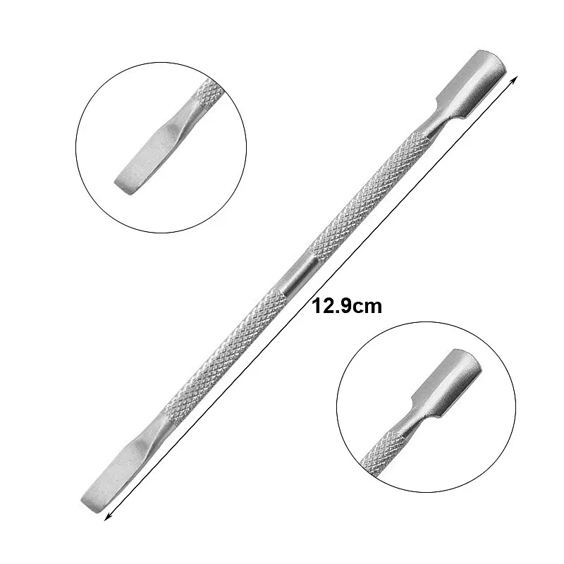 Stainless Steel Double Head Cuticle Pusher Manicure Tools for Nails Polish Glue Cuticle Remover Accessories