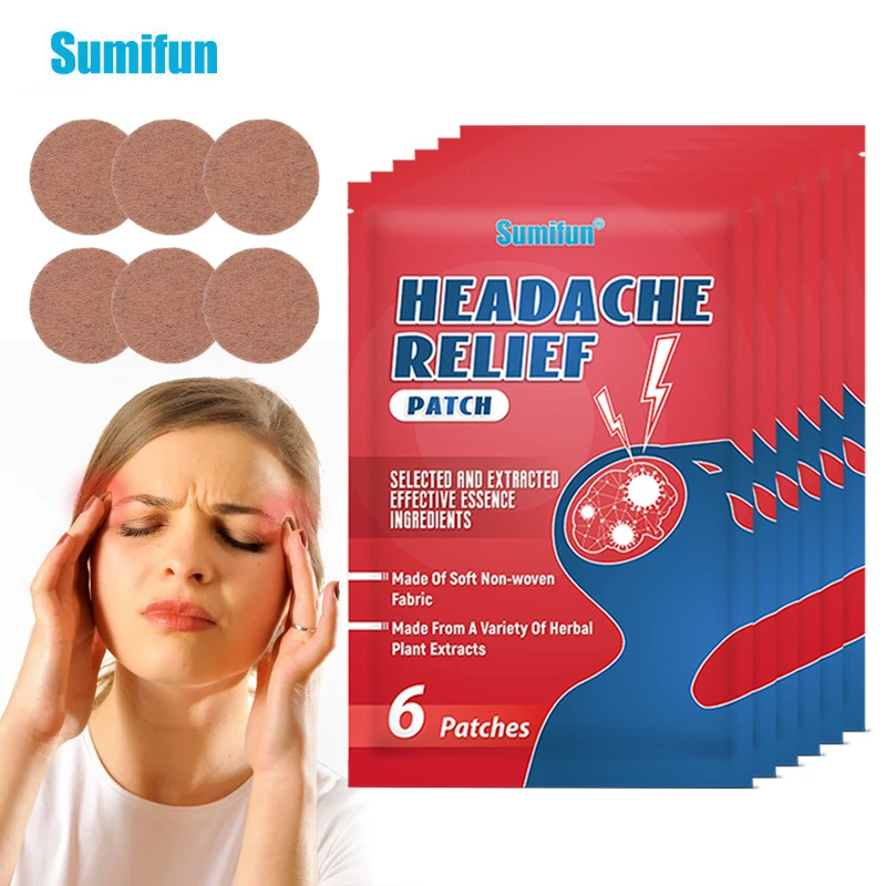 

12/24/36Pcs Sumifun Headache Relief Patch Treat Migraine Dizziness Herbal Sticker Body Relax Nerve Soothing Pain Relief Plaster