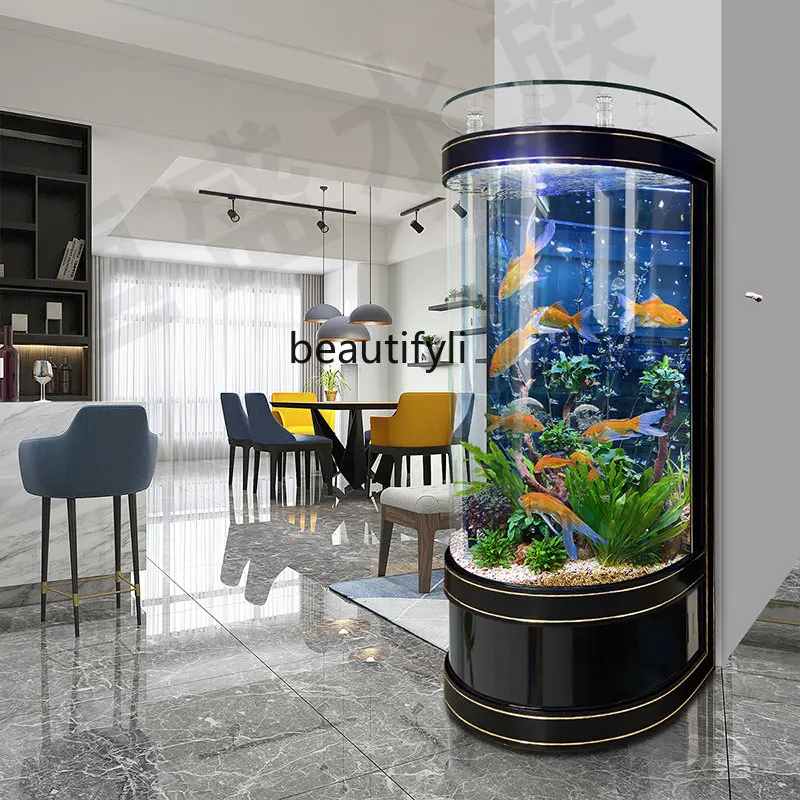 Acquario soggiorno piccolo 2023 nuovo mobile TV lato integrato medio e  grande acquario Semi-cilindrico in vetro acquario - AliExpress