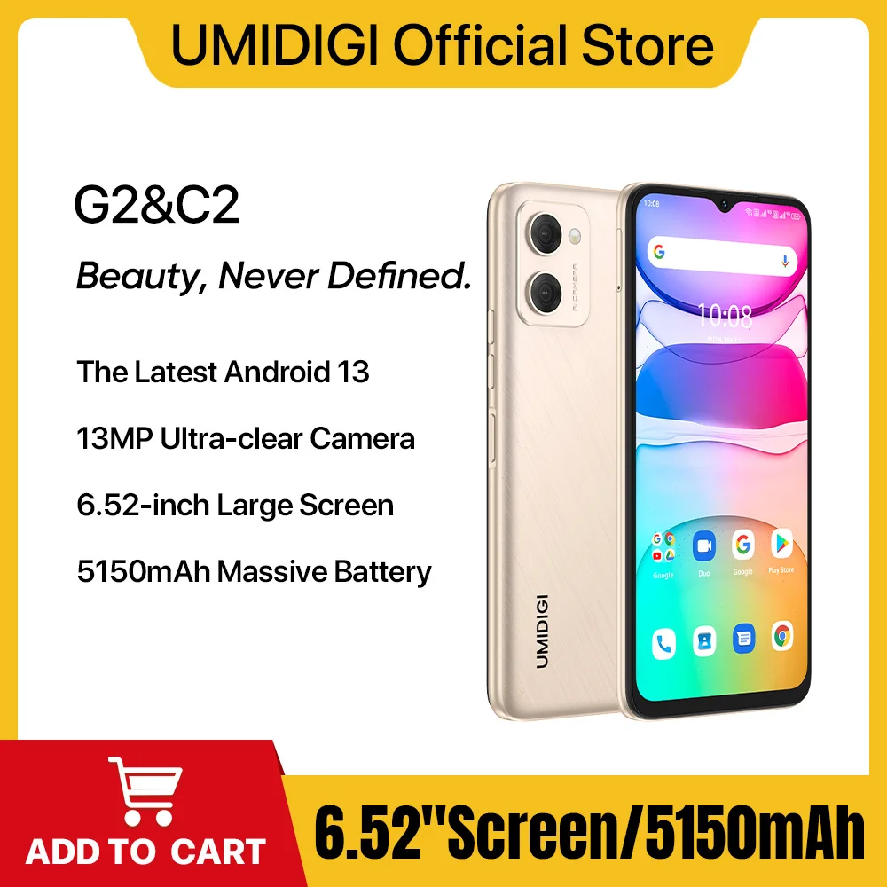 refurbished samsung galaxy a20 octa core 6 4 inches dual sim 3gb ram 32gb rom 13mp camera android smartphone unlocked cellphone UMIDIGI G2 C2 Smartphone, Android 13 , Helio A22, 3GB+32GB, 13MP Camera, 5150mAh Battery, Dual SIM 4G Cellphone