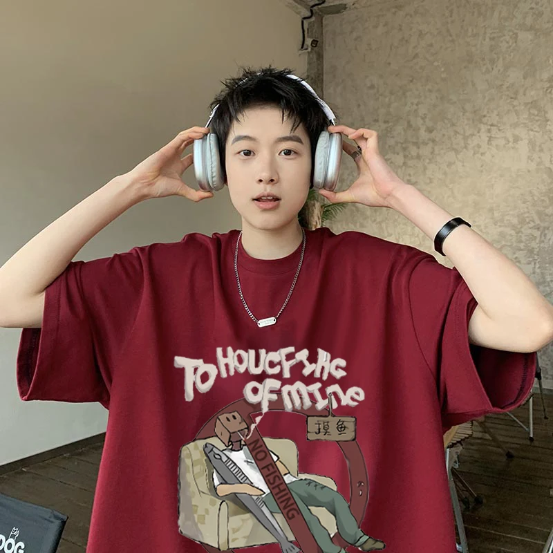 

Korean Fashion Trendy Streetwear T-shirt for Men Women Summer Tee Tops Hip Hop Punk Style Clothes Vintage Funny Graphic Clothing