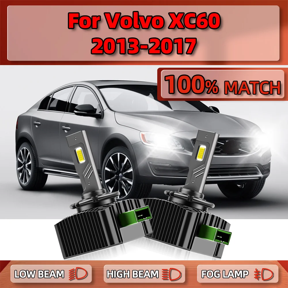 

2Pcs D3S HID Xenon Car Headlight Bulbs 25000LM Auto LED Headlamp 6000K White 12V For Volvo XC60 2013 2014 2015 2016 2017