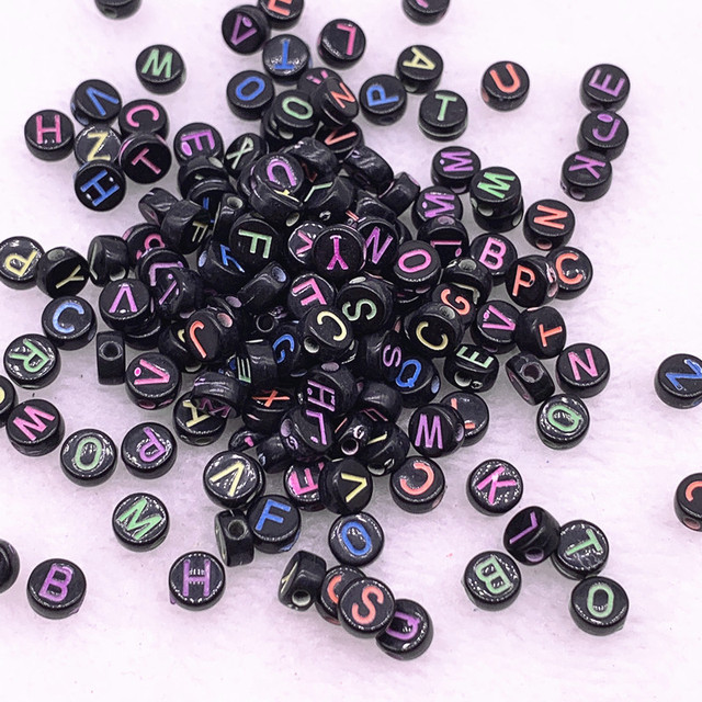 7x4mm Multicolour Oval Shape Letter Acrylic Loose Spacer Beads for Jewelry Making DIY Handmade Bracelet Accessories
