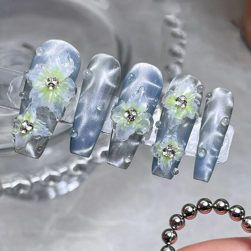 Nail Art Round Magnet Beads Ice Flower Cat's Eye Strong Magnet Nail Art DIY Tool