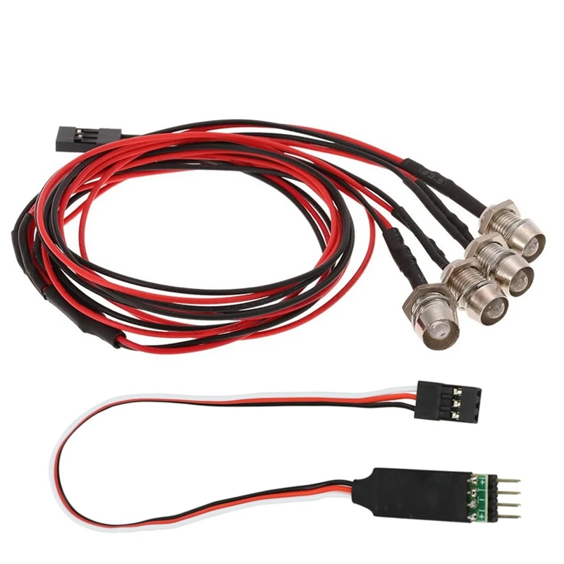 

4 светодиодный стартовый комплект 2 белый 2 красный с панелью управления лампой CH3 для 1/10 1/8 Axial SCX10 Traxxas TRX4 D90 HSP HPI Радиоуправляемый автомобиль