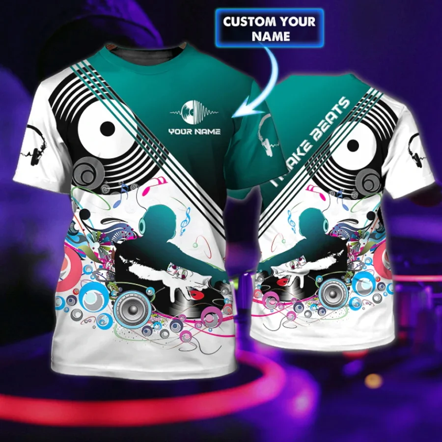 Neueste Sommer männer T-shirt Affe DJ Personalisierte Name 3D Gedruckt Unisex Hip Hop t-shirt EDM Musik Festival Kleidung DW142 – Detail 18