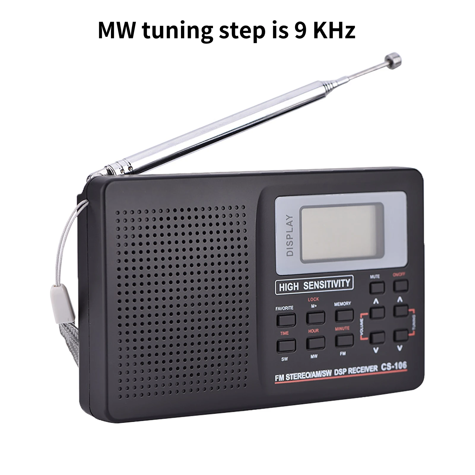 Full Band Am/sw/lw/tv/fm Radio Sound Full Frequency Receiver Receiving Fm  Radio With Timing Alarm Clock Portable Radio Black - Radio - AliExpress