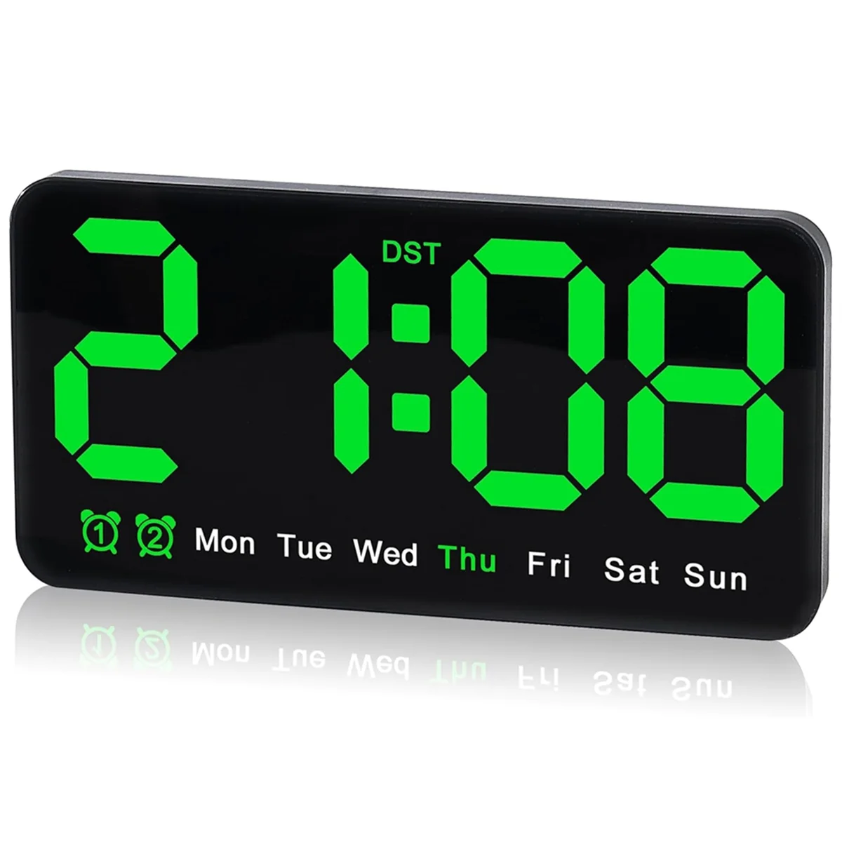 

Digital Wall Clock,9.5 Inch,LED Alarm Clock with Big Digits,DST,Dual Alarm,For Living Room Bedrooms Classroom Decor