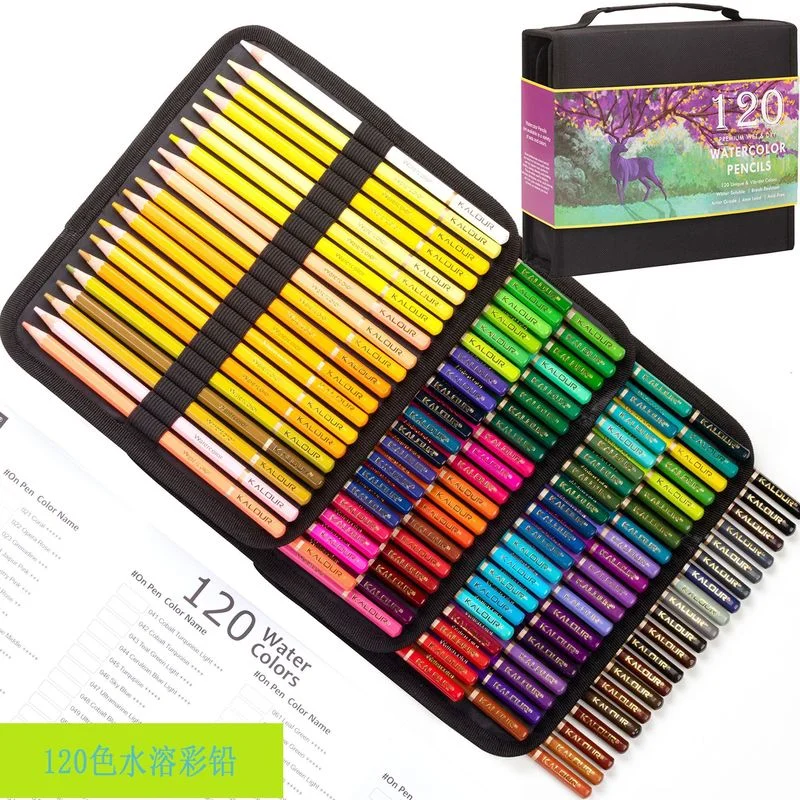 KALOUR 120 Colored Pencils With Pencil Bag Professional Watercolor Pencils  Set For Drawing School Kid Stationery Art Supplies