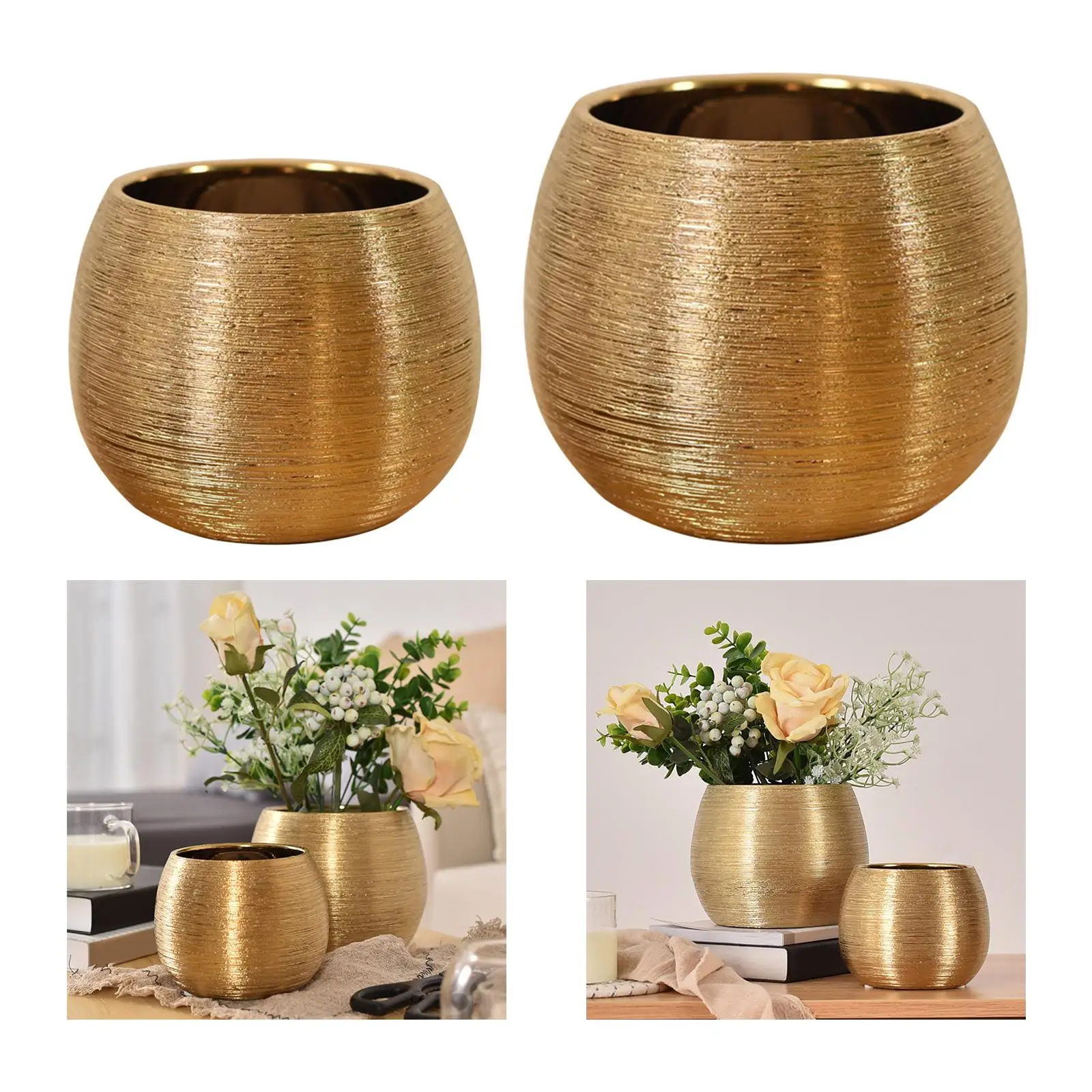 Modern Ceramic Plant Pots Bowl Containers Round Flower Vase for Meeting Room Bedroom Indoor Outdoor Decorative Decoration - 3