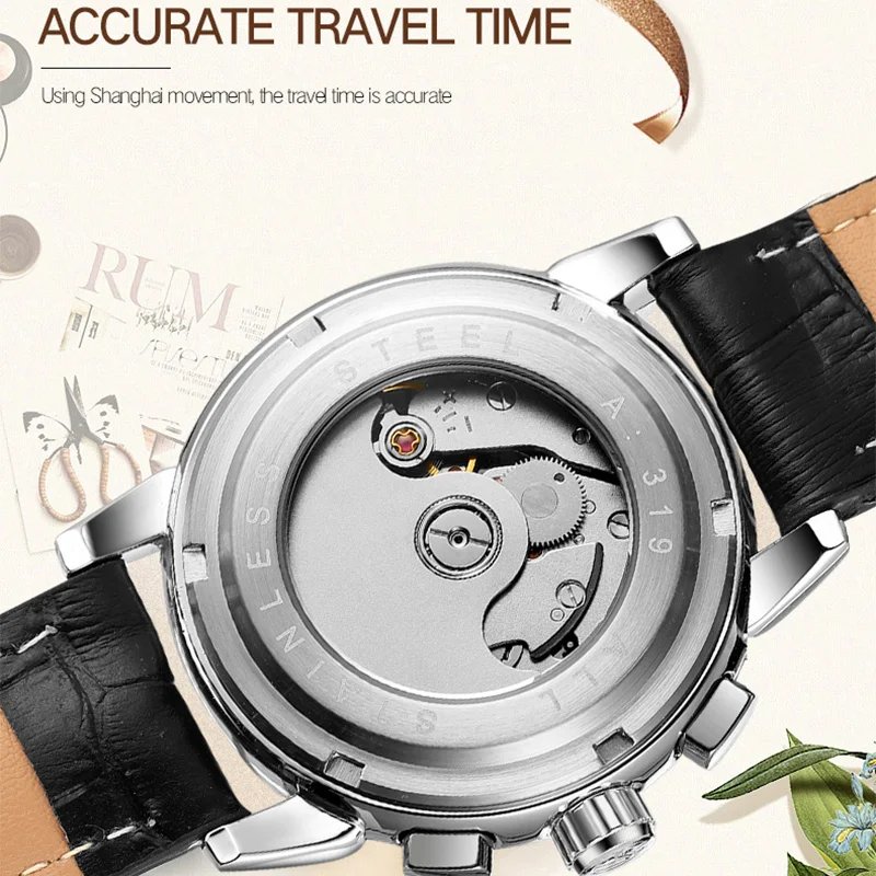 2024FORSINING Women Automatic Mechanical Fashion Luxury Wrist Watches Ladies Diamond Moon Phase Multifunctional Relogio Feminino 6