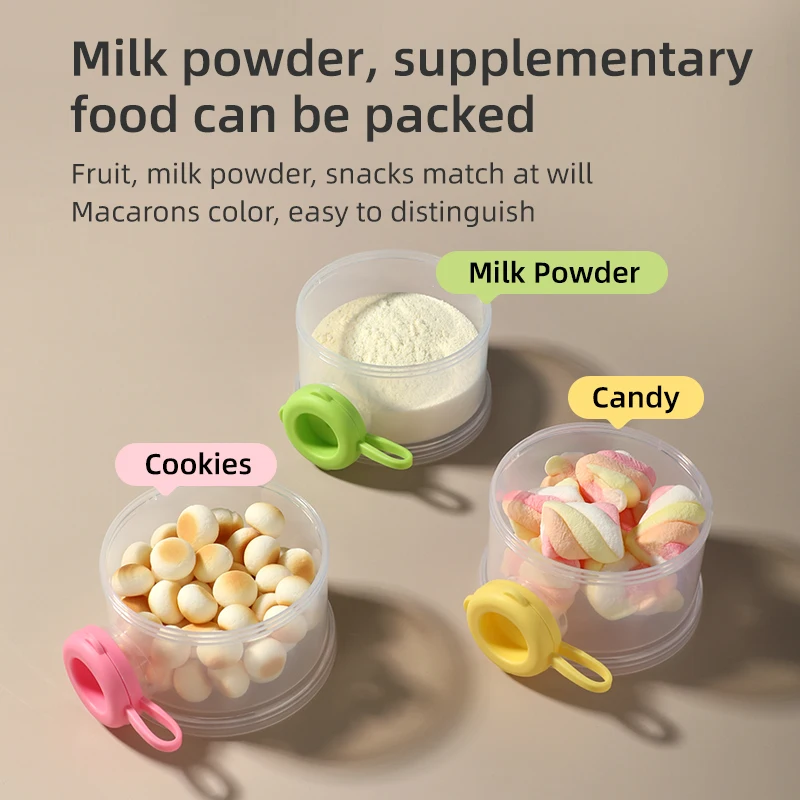 Economy Bpa Free 360ML 3 Layers Side Open Baby Milk Powder Container Food Storage Box milk powder storage box