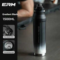 Insulated Stainless Steel Portable Sports Water Bottle with Handle - Keeps Drinks Hot or Cold - 0.7 - 1.5L (GRADIENT - 1500ML)