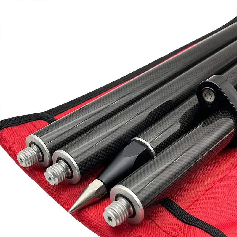 Optical Prisms Photography Prism 1.8M length GPS PRISM POLE carbon fibre pole GPS GNSS RTK SURVEYING TYPE 4 pcs poles 5/8x11 thread
