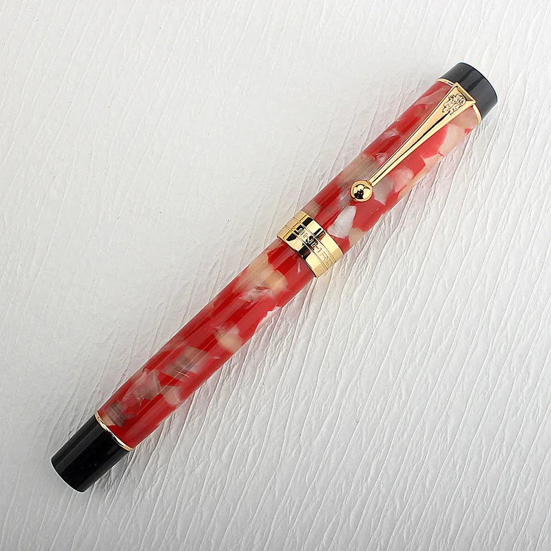 

JINHAO 100 Red koi carp Fountain Pen Transparency Pen Spin Golden EF F M Nib Business Office School Supplies Ink Pens