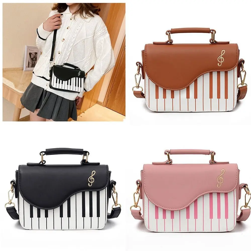 

PU Shoulder Bag New Piano Notes Multi-purpose Crossbody Bag Color Contrast Large Capacity Phone Bag for Women