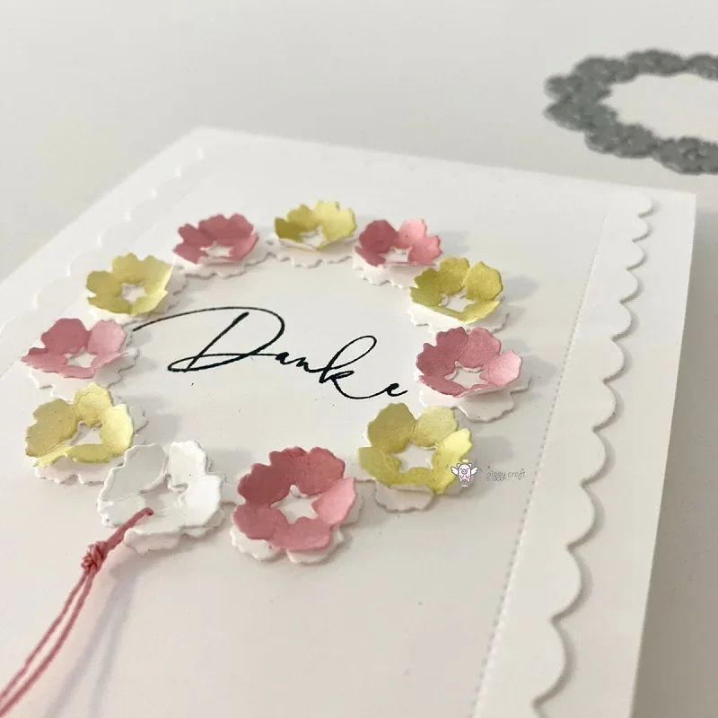 Mmao Craft Metall-Stanzformen, geschnittene Matrizenform, Blumenkreis, Kranz, Scrapbook-Papier, Basteln, Messerform, Klingenstanzer, Schablonen