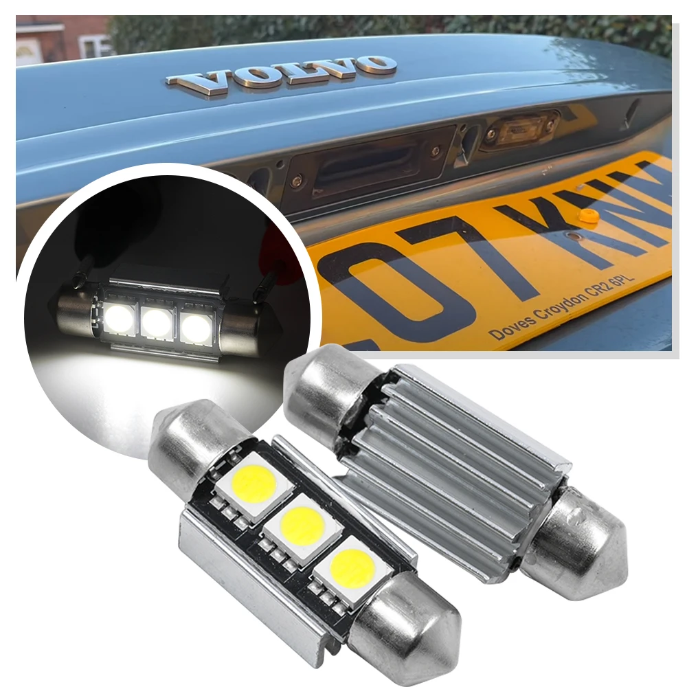 

2Pcs Canbus LED license plate Light bulb For Volvo S40 V50 V70 C30 C70 70 s80 XC90 s60 12V Car Lighting Source