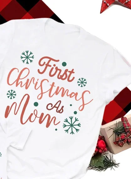 thumbnail image 1 of Conjuntos familiares de Navidad a juego, camiseta con estampado navideño para papá y mamá, mameluco para bebé, ropa familiar, fiesta de Navidad, regalo familiar, camiseta, 1 of 5