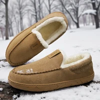 Mens Winter Warm Loafers Fleece Lined Comfortable Casual Shoes for Men