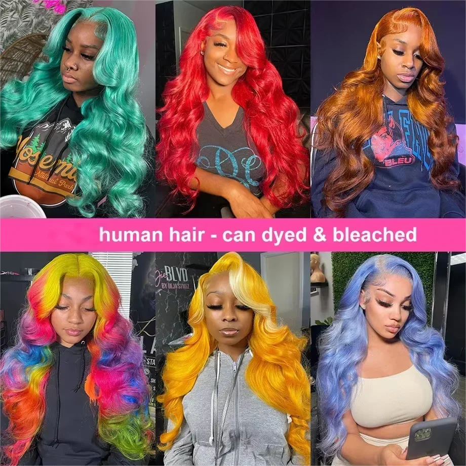 13x4 13x6 Lace Human Hair Wigs 613 Blonde Colored Body Wave Full Frontal HD Transparent Lace Front Wigs For Women 40 46 Inches 5