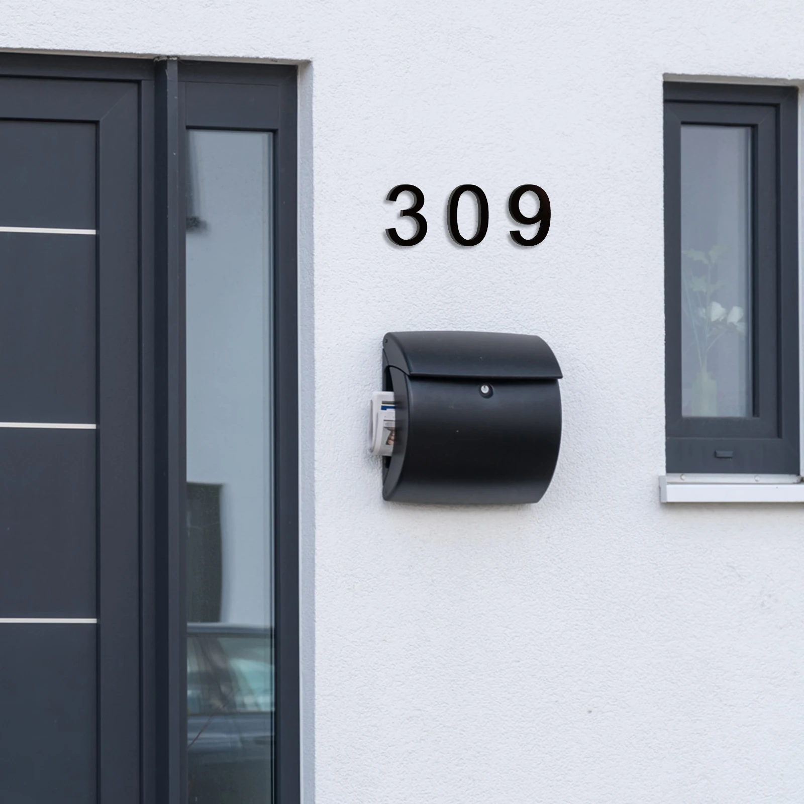 Self Adhesive Numbers Sticker 10.5cm 0 To 9 Acrylic Numeral Door Plate Sign For Home Mailbox Hotel Address Door Label