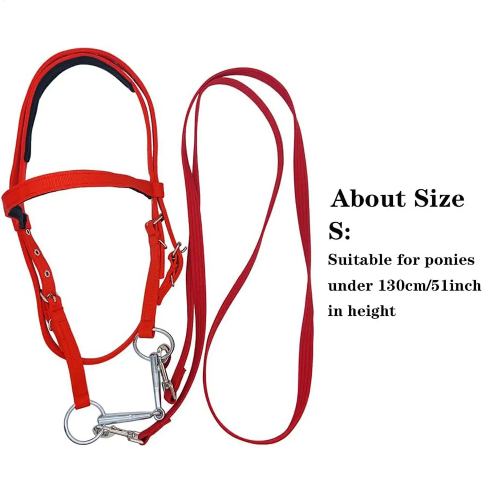 Horse Bridle Adjustable Snaffle Noseband Nylon Equine Noseband Reins for Women Men Soft Lined Trail Riding Equestrian Supplies