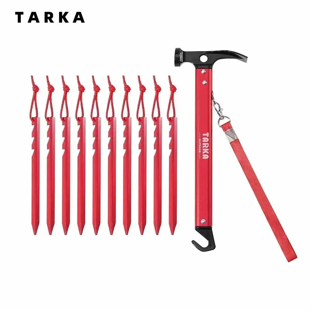 TARKA Camping Hammer Tent Pegs Set Lightweight Hammers Trap Tent Stakes Camping Hammer Nails Outdoor Gadget Accessories camping tent accessories tent pegs camping tent fasteners